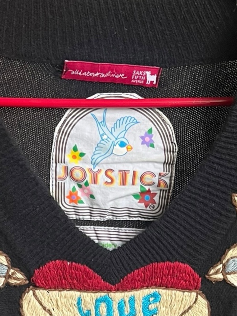 Johnny Was Joystick Embroidered Whimsigoth Sweater Bell Boho Art To Wear S/M - Picture 6 of 6